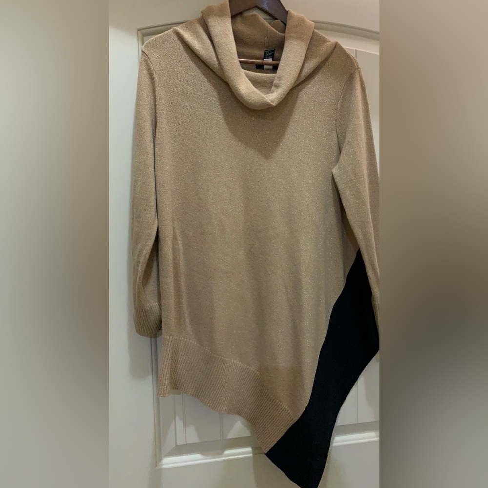 Mock neck long sweater